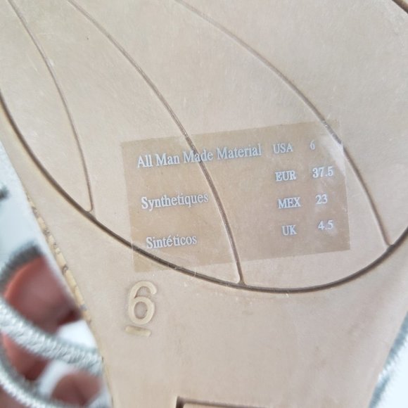 DEXFLEX Silver & Cork Wedge Sandals Size 6 - Picture 7 of 7